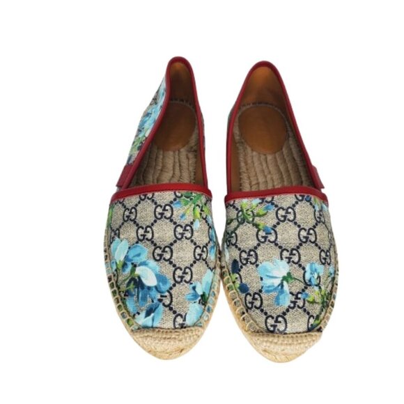 Gucci GG Blooms Monogram Canvas Espadrille Flats Slip-On Shoes - Picture 2 of 10